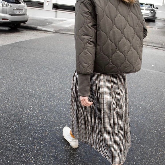 Oak And Fort Quilted Bomber Jacket 
